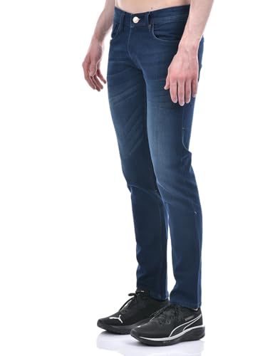 Image of Numero Uno Men's Dark Blue Skinny-Fit Sustainable Jeans