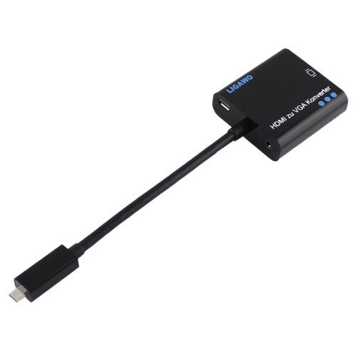 Ligawo 6518926 Konverter Kabel, Micro HDMI-D auf VGA ohne Netzteil schwarz Cover
