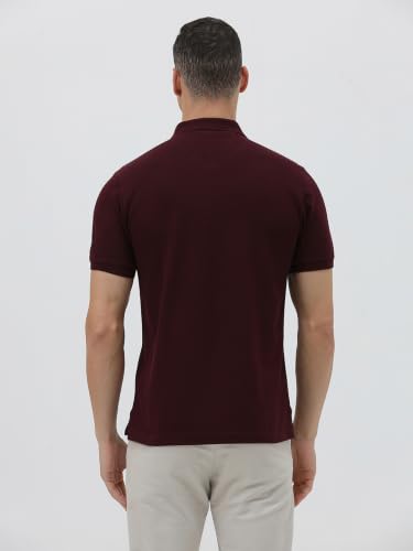 Image of CROCODILE Men's Solid Casual Wear T-Shirt | Polo Neck | Half Sleeves | Pull On | Regular