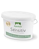 AlpenKalk Sensitiv I Weiße Kalkfarbe speziell für Allergiker I 12 kg für ca. 65m² I VOC-frei, geruchsneutral & schadstofffrei I Wischfest, atmungsaktiv & Anti-Schimmel I Für sensible Wohnbereiche