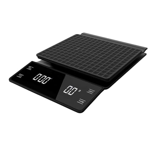 Qialexicon コーヒースケール タイマー搭載 高精度計量器, 黒