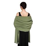 SWAT PANY Ladies Scarf Green Scarfs for Women Pashmina Shawls and Wraps for Wedding Winter