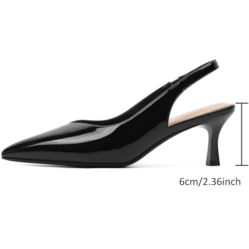 Image of Susanny Kitten Heels for Women Closed Pointed Toe Slingback Shoes