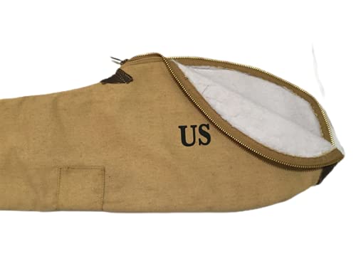 War Equine Militaria Army WWII US M1 Garand 1943 Canvas Carry Case with Carry Strap Fleece Lining - Khaki Color