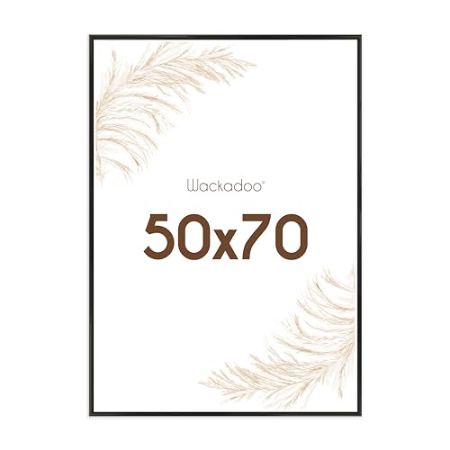 Wackadoo Bilderrahmen 50x70 Schwarz Fotowand Fotorahmen aus leichtem Kunststoff mit Glas Picture frame Poster