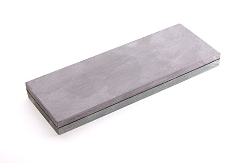 Schleifstein Natur Kombistein Belgischer Brocken 6000 und Pyrenäen Stein 1200, Grösse 200x60x20 mm Messer-Schärfer mit rundem Anreibestein