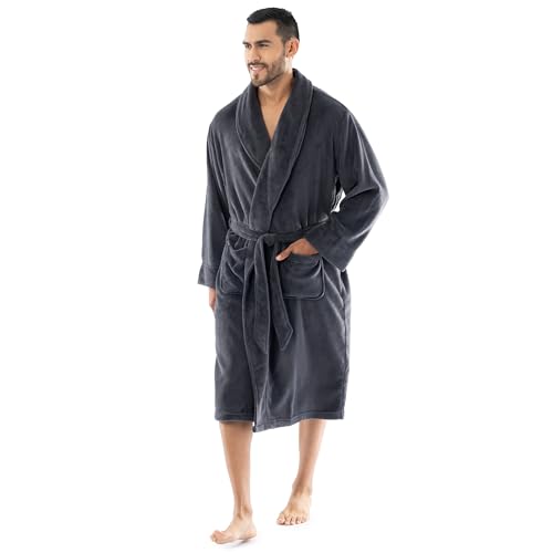 Fruit of the Loom Mens Solid Plush Fleece Robe3