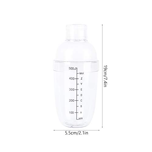 Cabilock Cocktail Martini Shaker Chá de Leite Copo Shaker Vinho Shaker Drink Mixer de Plástico Claro