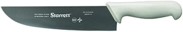 Starrett Professional Chefs Knife - BKW303-10 Wide Straight 10 inch (250 mm) Ultra Sharp Kitchen Knife with Long Lasting Blade - White Handle Stainless Steel Chopping Cooking Knife