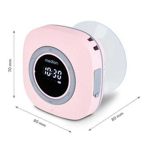 MEDION S66884 Radio de Douche avec Bluetooth (Radio de Salle de Bain, Radio FM, Ventouse, écran LED, IPX6 étanche, Batterie intégrée, MD43884) Rose