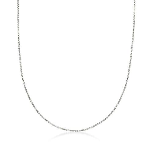 Ross-Simons 1mm 14kt White Gold Wheat-Chain Necklace