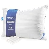Continental Bedding | Serenity Goose Down Pillow | 700 Fill Power Hungarian White Down | 400TC Cotton Damask Shell | Made in USA | Standard, Soft with Protector