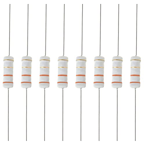 Fielect 20Pcs 3.3 ohm Resistor 3W 5% Metal Oxide Film Resistors Axial Lead Flame Proof for DIY Electronic Projects and Experiments Tolerance