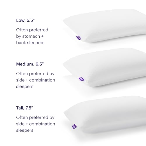 Purple Harmony Pillow - Standard - Medium, Greatest Pillow Ever Invented, 360º Hex Grid & Talalay Latex Core - No Pressure Support, Stays Cool, Luxurious Comfort