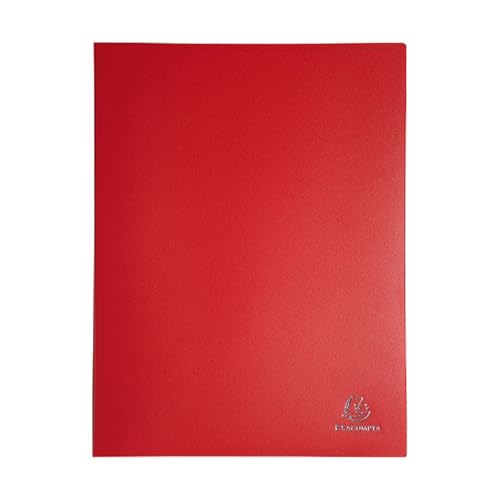 Exacompta - Ref 8565E - Soft PP Display Book - Suitable for A4 Documents, Made from Polypropylene, Lightweight, 60 Pockets, 120 Viewing Pages - Red Cover