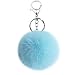 Unpafcxddyig 35 Pieces Pom Pom Keychains Artificial Rabbit Fur Fluffy Ball Pompoms Keyring for Women Bag Accessories,3.15in