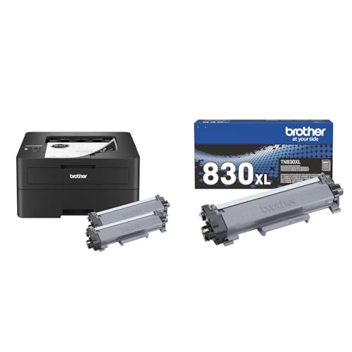 Image of Bundle of Brother HL-L2460DW XL Wireless Compact Monochrome Laser Printer + Brother Genuine TN830XL High Yield Black Toner Cartridge