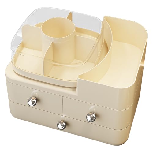 Generico Organizzatore Scatola Trucchi,Organizer Per Cosmetici - con Cassetto Estraibile e Divisori Regolabili per Viaggio Toilette Casa Scrivania Ufficio Lavandino