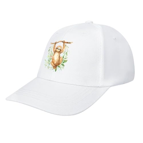 asbwuo Faultier-Aquarell, lässige Baseballkappe, lustige Golf-Dad-Mütze, verstellbare Trucker-Kappen zum Laufen im Freien