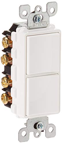 Leviton 5640-W 20 Amp, 120/277 Volt, Decora 3-Way / 3-Way AC Combination Switch, Commercial Grade, Grounding, White