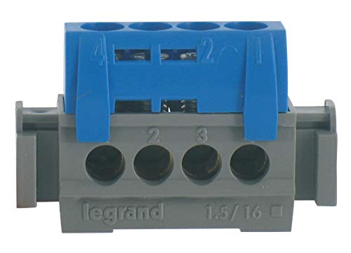 Legrand - Bornier de phase - 4 bornes pour câble 1,5 à 16 mm² - noir