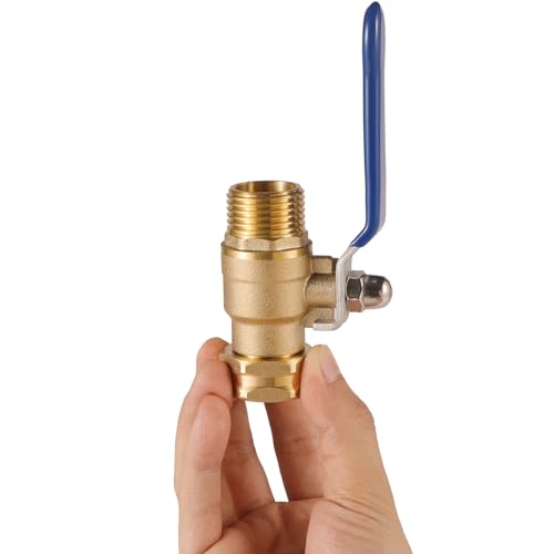 Heavy Duty Garden Hose Shut Off Valve with Long Handle, High Flow Hose Ball Valve 3/4\" GHT Brass Water Valve Shutoff Tool with Rubber Washers, Garden Hose Connector Adapter Fittings (2 Pack) - Thumbnail 5