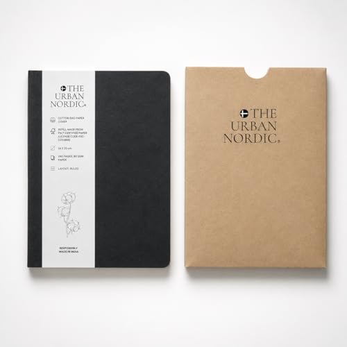 Image of Cotton Rag Paper Cover Personal Diary for Journaling, Gratitude & Daily Writing | A5 Executive Notebook for Women & Men | Softcover Ruled Journal for Office, Travel & Gifting