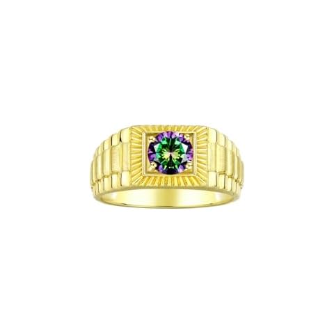 Rylos Gold Plated Silver Ring with Alexandrite Cover