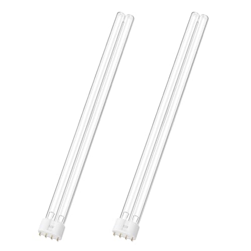2 Pack 55 Watts UV Light Bulb, 2G11 Base-4 Pin for Koi Pond & Aquarium Clarifiers, Compatible with Oase Bitron 55/110, Aqua Medic Helix Max 55, Jebo, Jebao pu55, cw55, SUNSUN 55W