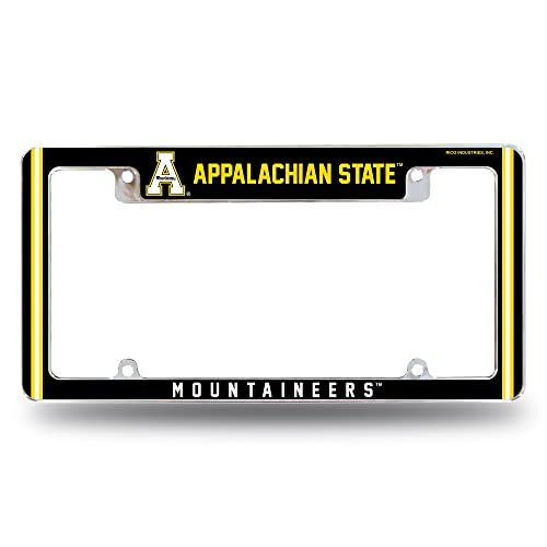 Rico Industries NCAA Appalachian State Mountaineers Alternate 12" x 6" Chrome All Over Automotive License Plate Frame for Car/Truck/SUV