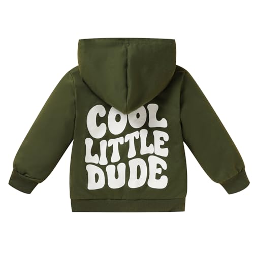 Image of ZOELNIC Toddler Baby Boy Fall Winter Hooded Clothes Baby Boy Hoodie Tops Letter Printed Long Sleeve Sweatshirt