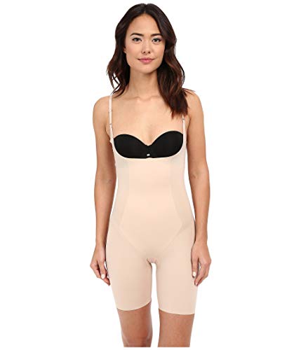 Spanx Shapewear For Women Thinstincts Open-Bust Mid-Thigh Bodysuit (Regular And Plus Sizes) Soft Nude Md #TOP10