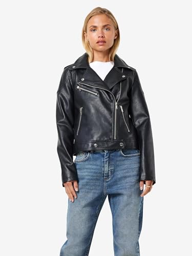 Noisy May Rollo Jacket Donna Giacca In Similpelle Nero Xs 100% Poliestere - 4