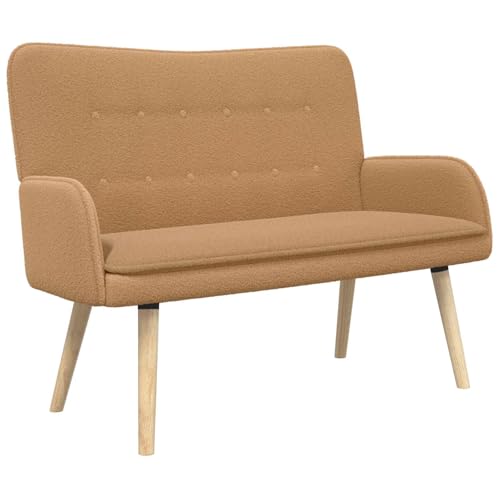 Sofá bouclé de 2 plazas beige minimalista con tejido texturizado premium 2