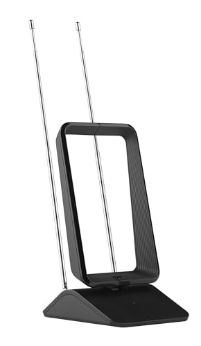 One For All Amplified Indoor Digital TV Aerial -5G Filter- Ready to receive Freeview and Analogue TV Signals within a range of 15 miles – Full HD Ready - HDTV Antenna – UHF/VHF – black - SV9460