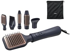 Philips 5000 Series Air Styler for Drying and Styling with Ionic Care, 5 Attachments, 1000W, 3 Heat Settings, BHA530/03 - Black