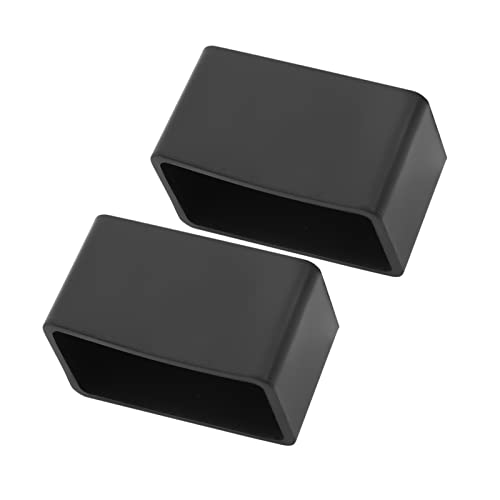 24PCS 1-1/2" x 3/4" PVC Rectangle Rubber Chair Leg Tips Caps, 40mm x 20mm Table Foot Caps, Furniture Foot Table Chair Leg End Cap, Anti-Slip Chair Leg Floor Protectors, Black
