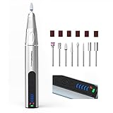 Elektrische Nagelfeile, TOUCHBeauty Elektrische Nagelfräser Kabellos, USB-Wiederaufladbares Elektrisches Pediküreset mit 5 Einstellbarer Geschwindigkeit, für Acryl Gele Kallus Entfernen