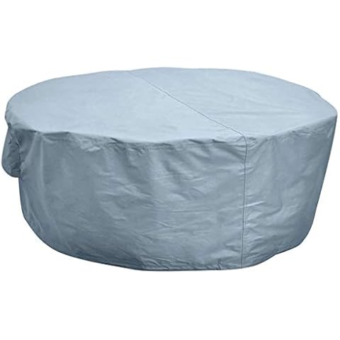 Kingsbridge Large Round Garden Patio Table Cover (220cm) Waterproof Anti UV Heavy Duty 600D Fabric Double Stitching Breathable Outdoor Furniture Cover (220 x 80cm) Cover