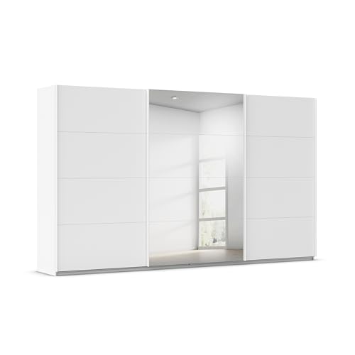 Rauch Möbel Kulmbach, Kleiderschrank mit Schwebetüren für Schlafzimmer, Kinderzimmer, Jugendzimmer, Garderobe, Flur, 3-türig, mit Spiegel, Zubehör Classic, Farbe Weiß, Breite 360 cm