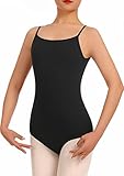 BAKPH Women's Camisole Dance Leotards for Ballet, Detachable Adjustable Elastic&Clear Straps, Full Front Lining(XW4029-06-L)