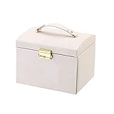 Langlebig und schützbar: Unsere Schmuckschatulle für Frauen besteht aus strapazierfähigem Kunstleder und weichem Samtfutter, das Ihren wertvollen Schmuck vor Beschädigung und Kratzern schützt. Es wird mit einem Schlüssel geliefert, den Sie sperren können, um zusätzlichen Schutz zu bieten.