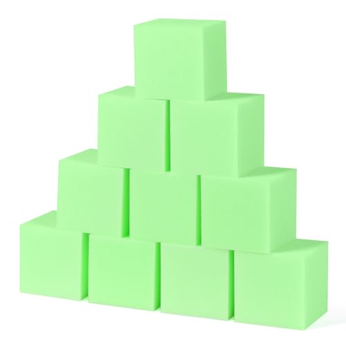TRENDBOX Foam Cube, 100 PCS of 3.15 x 3.15 x 3.15 Inch Soft Blocks, Gymnastics, Rock Climbing, Trampoline and Other Sports Cushion Pads, Indoor Park Foam Pit Filler - Light Green