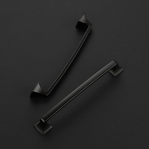 Image of Ravinte Matte Black Square Foot Arch Cabinet Pulls 6-1 /4 Inch 20 Pack