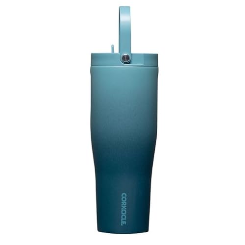 Corkcicle Go Cup XL - Leak-Proof Travel Tumbler - Triple Insulated Stainless Steel Water Bottle - Easy-Carry Handle - Summer Drinkware Gift - Keeps Drinks Ice Cold - 30 oz - Twilight
