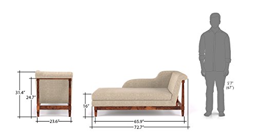 Image of Urban Ladder Malabar Chaise (Finish : Teak, Colour : Macadamia Brown)