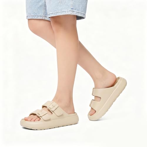 Image of TIKVAW Women's Platform & Wedge Sandals with Arch Support for Woman Slides Comfort Lightweight Outdoor Slippers Ultra Cushion