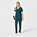 WonderWink WonderWORK Women’s Shaped V-Neck Scrub Top — Caribbean, Small