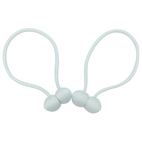 HBEDU Curtain Tiebacks Magnetic Rope Window Holdbacks Home Office Vintage Decoration Drapes Holders 2 Pack (White) Cover