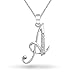 Produktbild ABC Zirkonia Pave CZ Schreibschrift Script Buchstabe Alphabet Initialen Eine Kette Mit Anhänger Für Damen Silber
